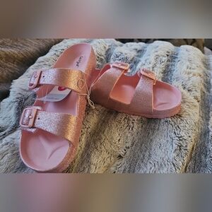 Glittery Pink Kids Sandals